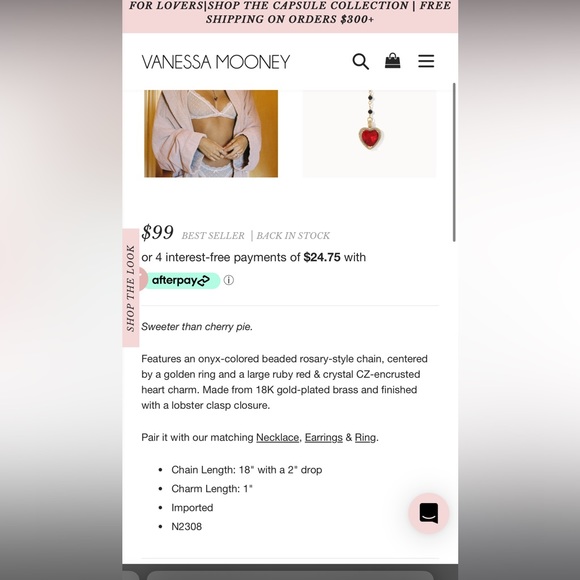 VANESSA MOONEY CHERRY HEART ROSARY - Picture 3 of 6